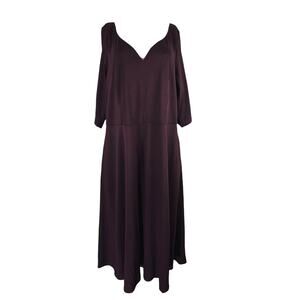 City Chic V-Neck Burgundy Knee Length Pockets Women's Dress XL - 22